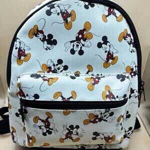 Disney Mickey Mouse 11" Backpack Purse Faux Leather Carry All Travel Bag